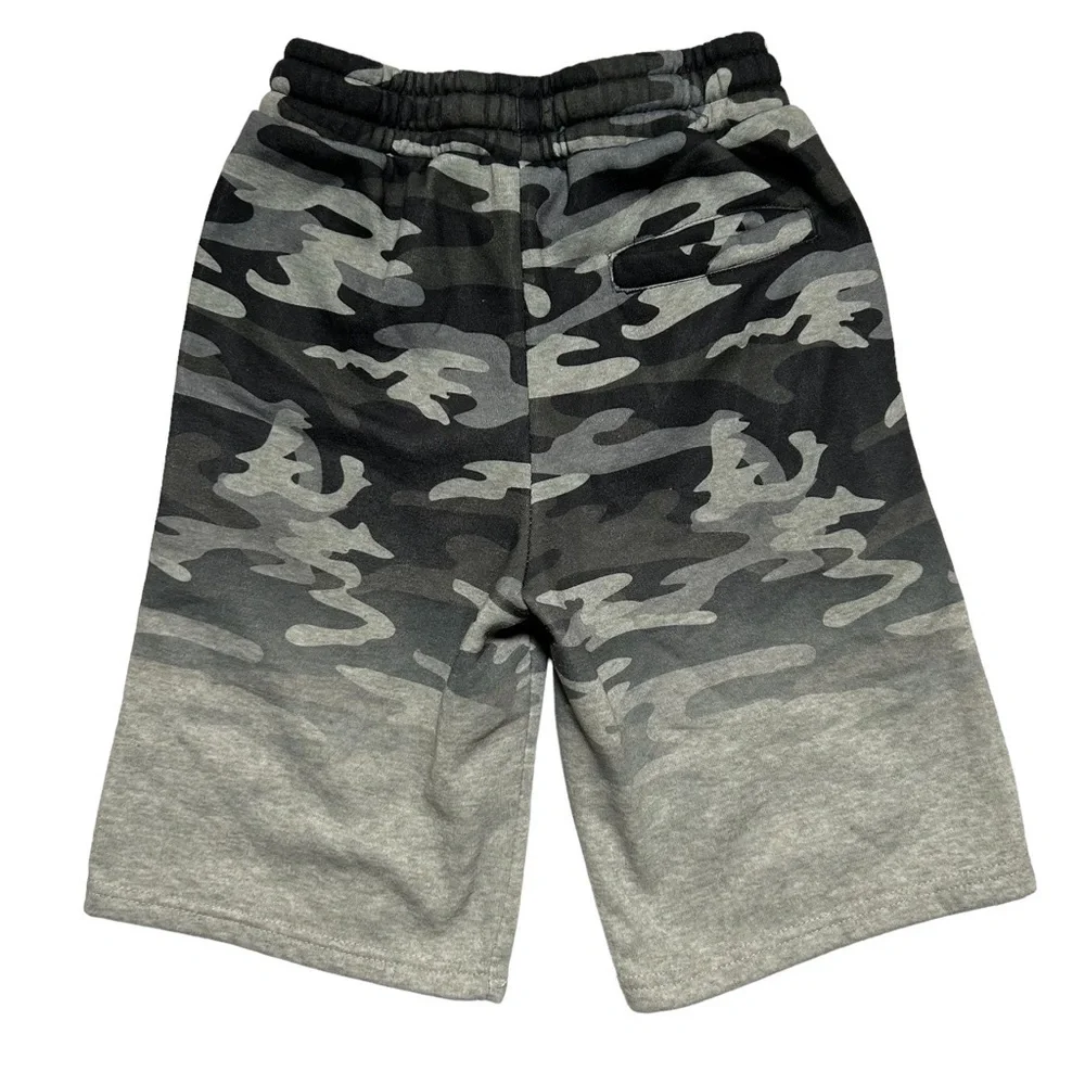 NWOT Ring of Fire Youth Big Boy Sweat Shorts Camo Camouflage Gray Black Size L